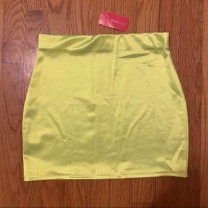 New w tags SMALL short mini neon yellow tube skirt
